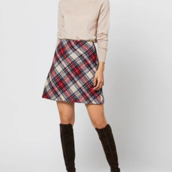 Ann Mashburn Dresses & Skirts - Ann Mashburn: Plaid Penny Skirt  Red/Blue/Natural Tartan Jacquard  XL